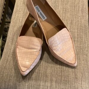 Steve Madden Blush Croc-Embossed Flats